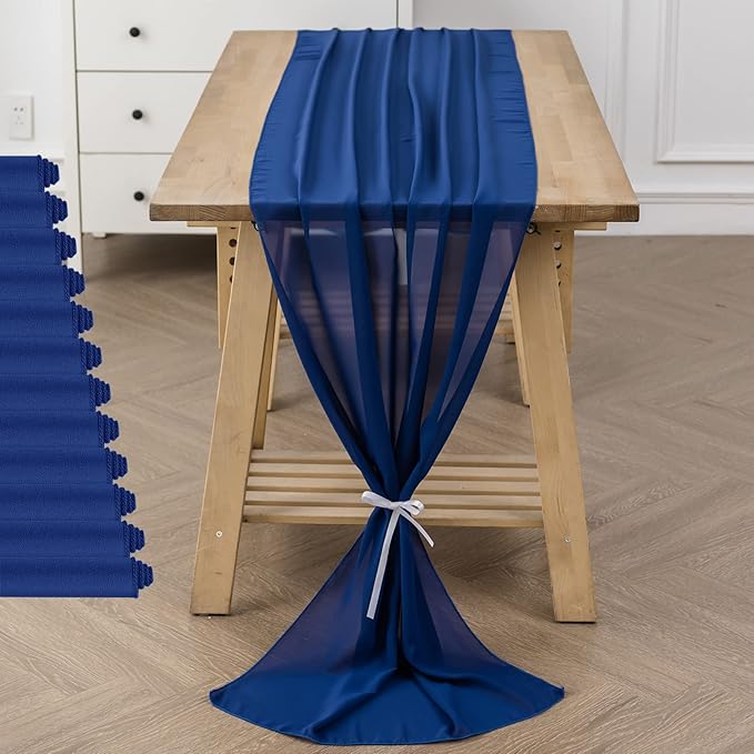 12Pack 9ft Chiffon Table Runner 14x108 Inch Sheer Romantic Table Runner - Image 6