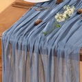 Dusty Blue Table Runner Cheesecloth Table Runner 10FT Farmhouse Table Runners by LINXTAR