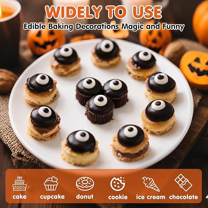Edible Eyes Sprinkles for Cake Decorating, Small Candy Eyeballs Eyes, 1 cm - Image 4