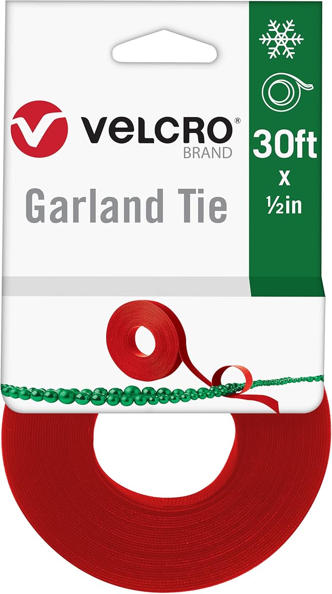 VELCRO Brand Holiday Garland Ties or Cable Straps | Hang Garlands, Lights or by VELCRO%C2%AEBrand