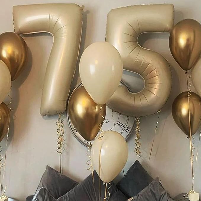 40 Inch Cream White Number 7 Balloon Mylar Big Foil Helium Number 17 27 77 - Image 6