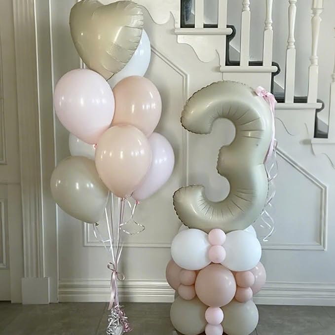 Cream Heart Balloons - Image 5