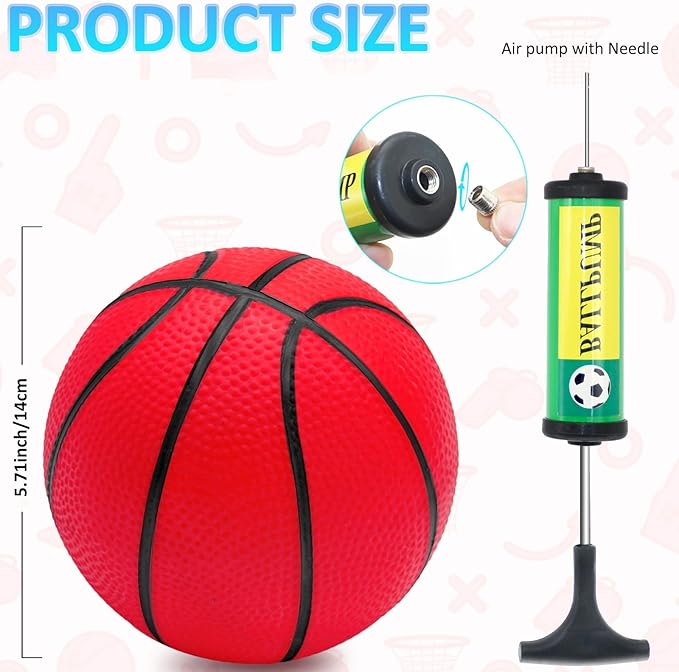 18Pcs 5" Mini Basketball Balls Bulk Small Basketball Set, PVC Small Basketball - Image 2