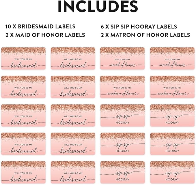 Andaz Press Mini Champagne Wine Bottle Proposal Labels - Image 4