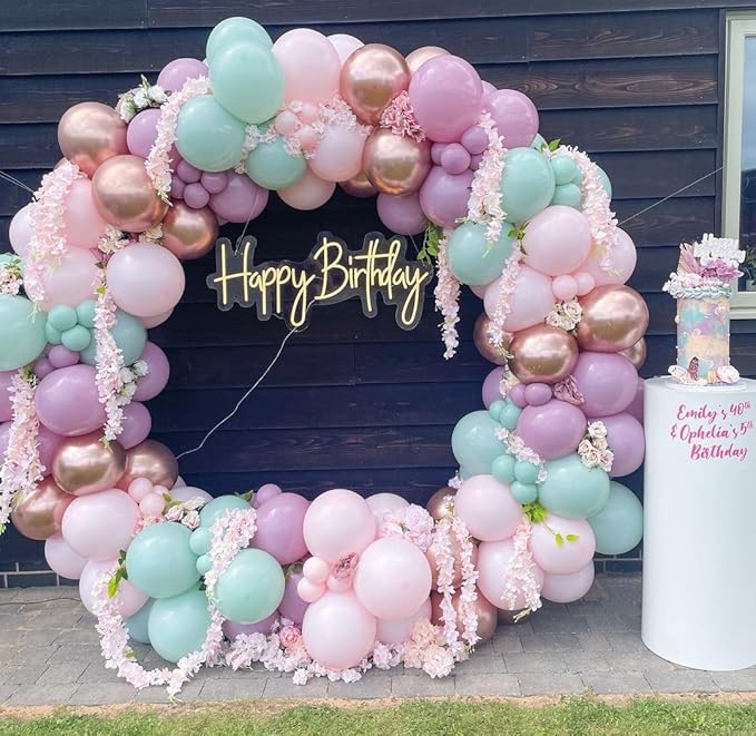Bezente Pastel Pink Latex Party Balloons - Image 9