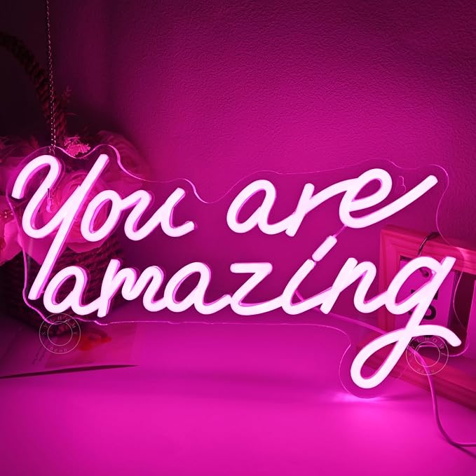SYLHOME Pink You Are Amazing Led Neon Light Sign Girls Bedroom Kids Room Wall - Image 3