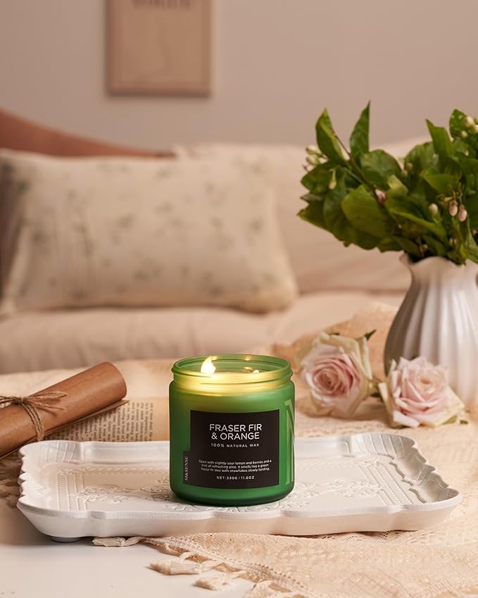 M&SENSE Fir & Orange Scented Candle, 11.6oz Soy Wax Non Toxic - Image 6
