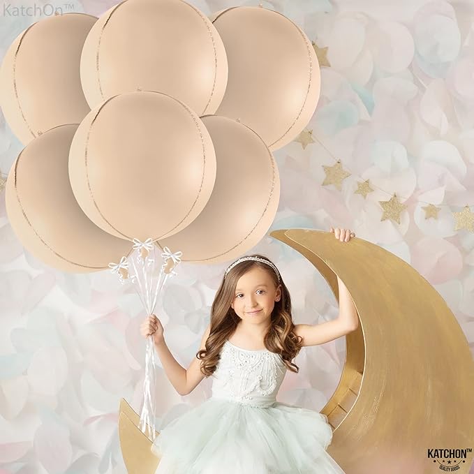 KatchOn, Big 22 Inch Beige Balloons Set - Image 2