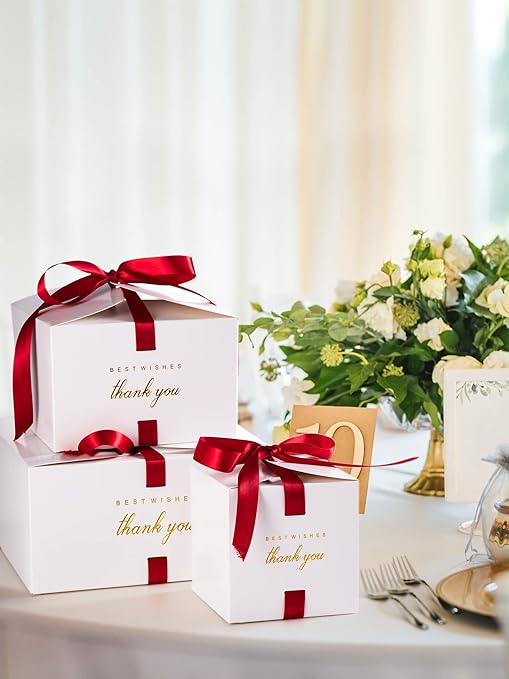 MESHA 8×8×4'' Gift Boxes with Ribbons, Thank you Box - Image 8