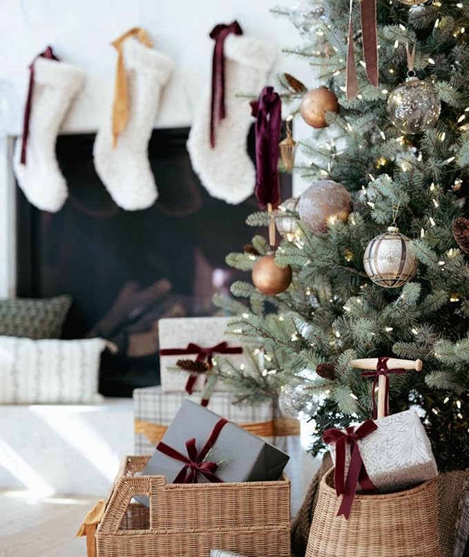 Burgundy Christmas Velvet Ribbon - Image 8