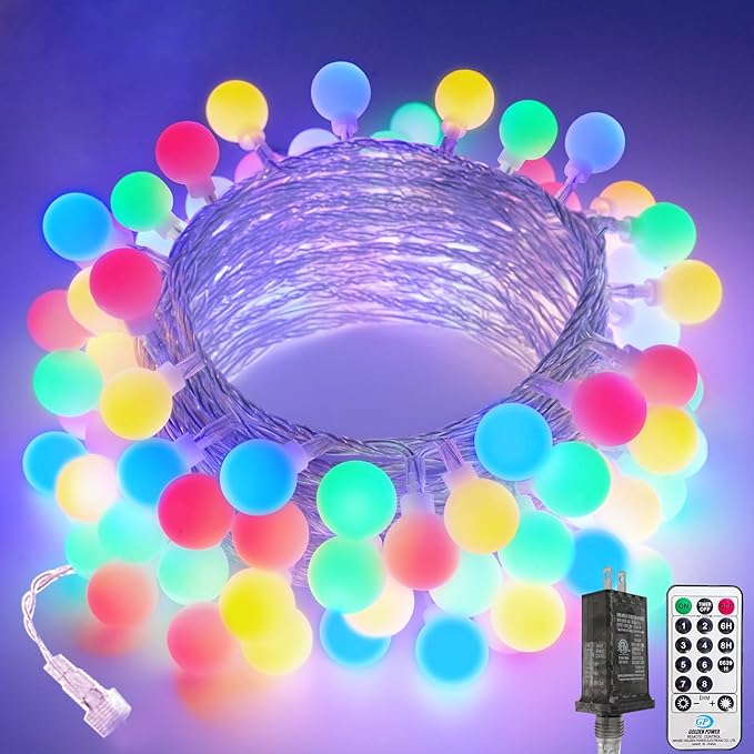 LORRYTE Connectable 100LED Christmas Lights Outdoor Indoor - 43FT Multicolor by LORRYTE