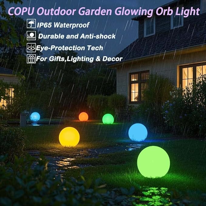 12-Inch LED Ball Light, Changing Glowing Orb Light - Image 4