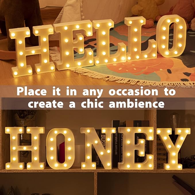 HXWEIYE Light Up Letters H, 8.57 Inch LED Marquee Letter Lights Sign 26 - Image 6