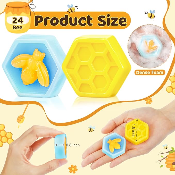 24 Set Baby Shower Favors Bee Party Favors Including Honeycomb Soap - Image 2