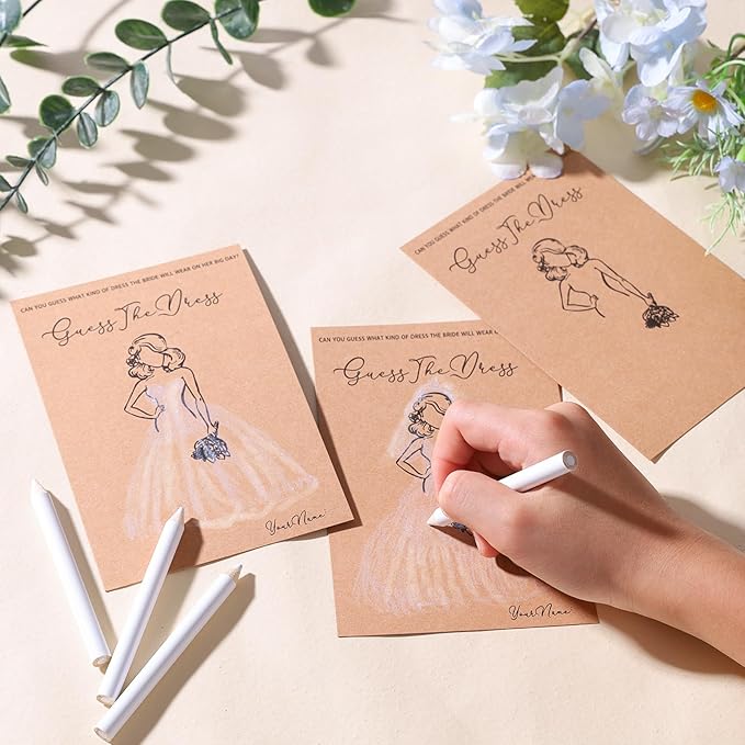 30 Set Bridal Shower Games for guests, Guess the Dress and Ring Wedding Shower - Image 4