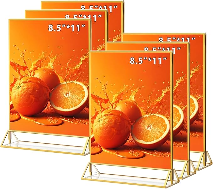 Acrylic Sign Holder, 8.5 x 11 In 6 Pack Acrylic Sign, Flyer Holder, Table Signs by DOTUHAO