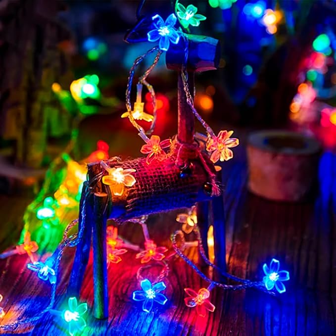 Flower Fairy String Lights, 33ft 100 LED Cherry Blossom Plug in Easter - Image 3