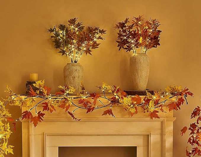 Hairui Lighted Maple Leaf Garland - Image 3