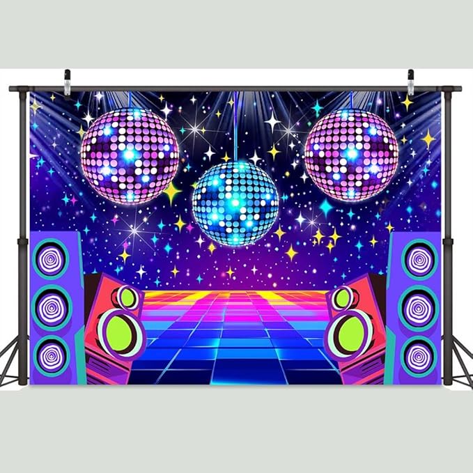 Dance Party Backdrop Retro 80s 90s Theme Stage Dance Ball Music Birthday Party - Image 2
