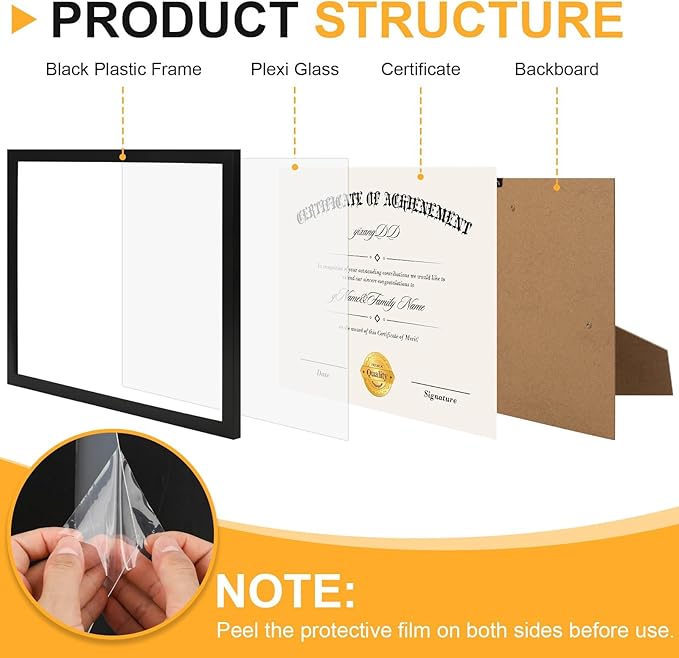 YixangDD 20 PACK Certificate Frames 8.5 x 11, Picture Frames - Image 2