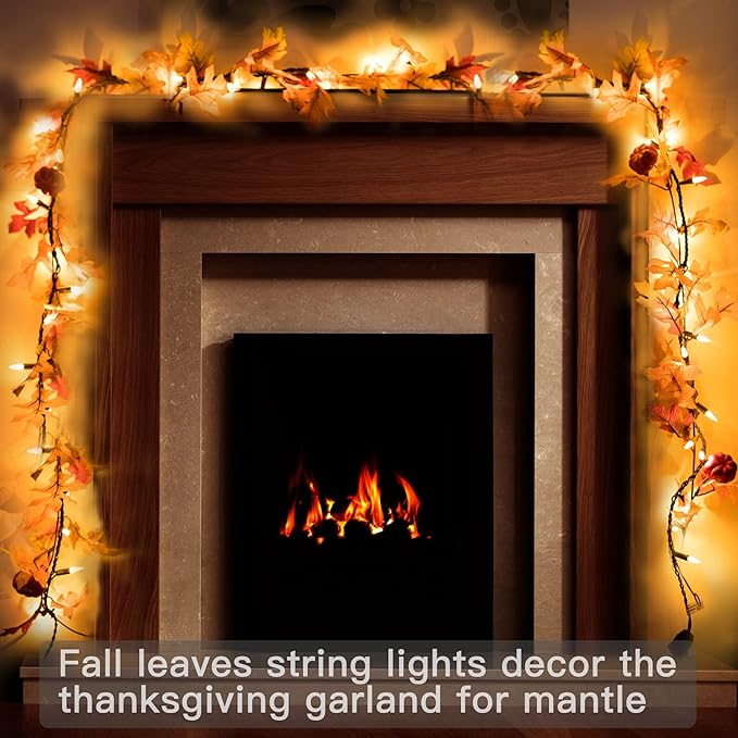 Maple Leaf String Lights Thanksgiving Decorations, Fall Garland Lights String - Image 7