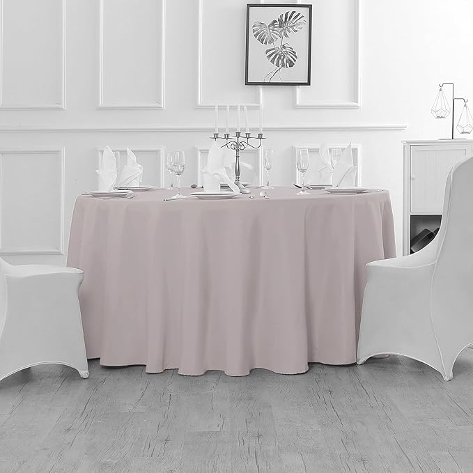 Fokitut 2 Pack Waterproof Round Tablecloth, 90 Inch, Stain Resistant and - Image 5