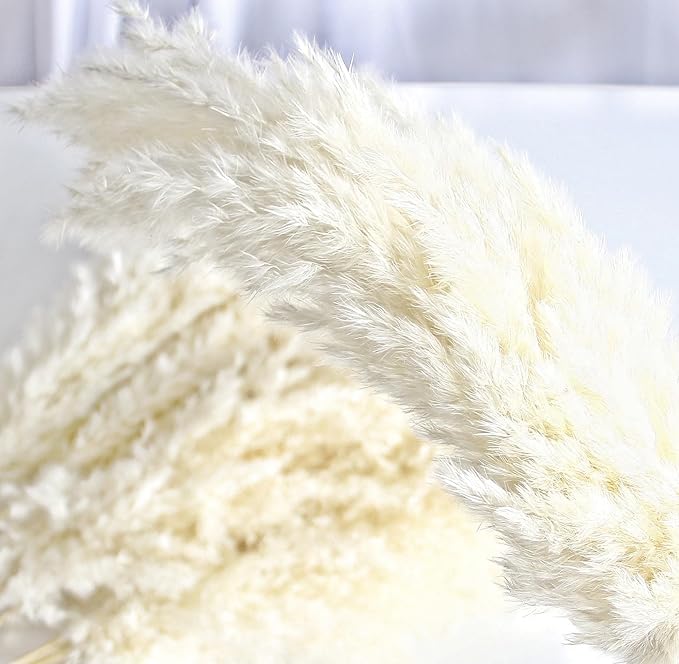 35-inch Tall White Pampas Grass Bouquet Decor - Image 4
