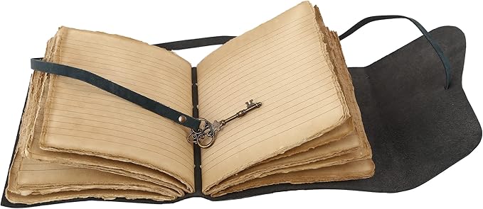Leather Journal with Lined and Unlined Deckle Edge Paper 8x6 inch and Vintage - Image 3