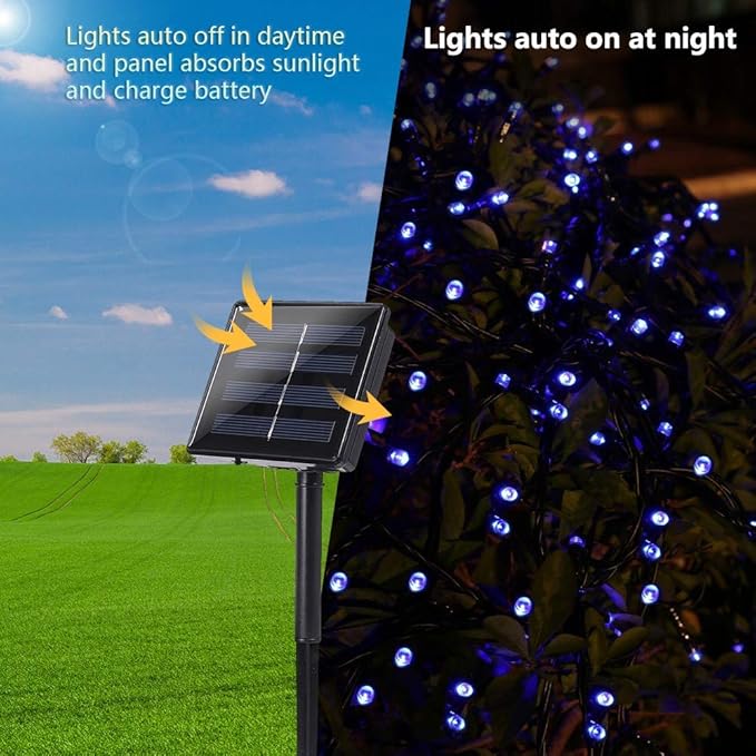 Toodour Solar Christmas Lights, 72ft 200 LED 8 Modes Outdoor Christmas String - Image 6