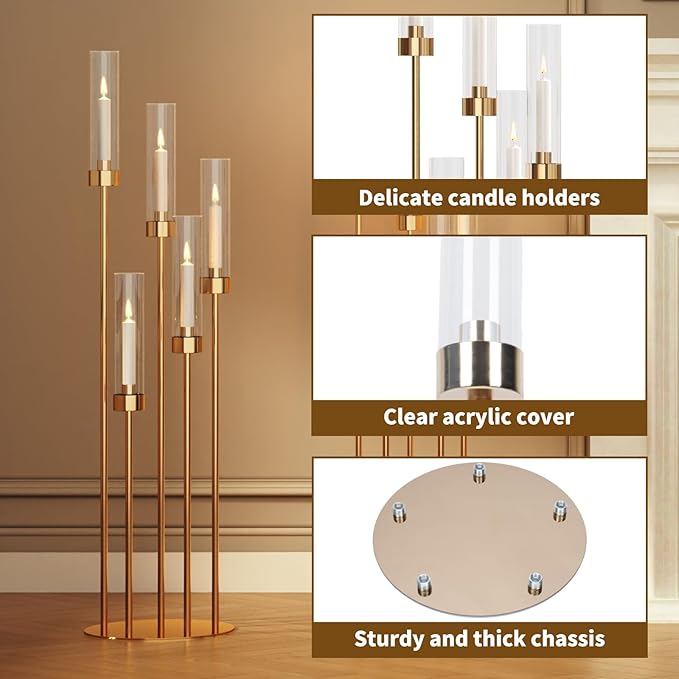 42.5'' Floor Candelabra 5 Arm Candelabra Centerpieces - Image 3