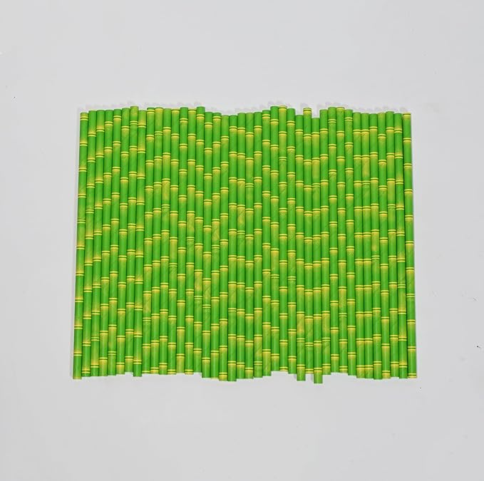 GLUJASBIO 7.75" Green Disposable Paper Straws - Image 6