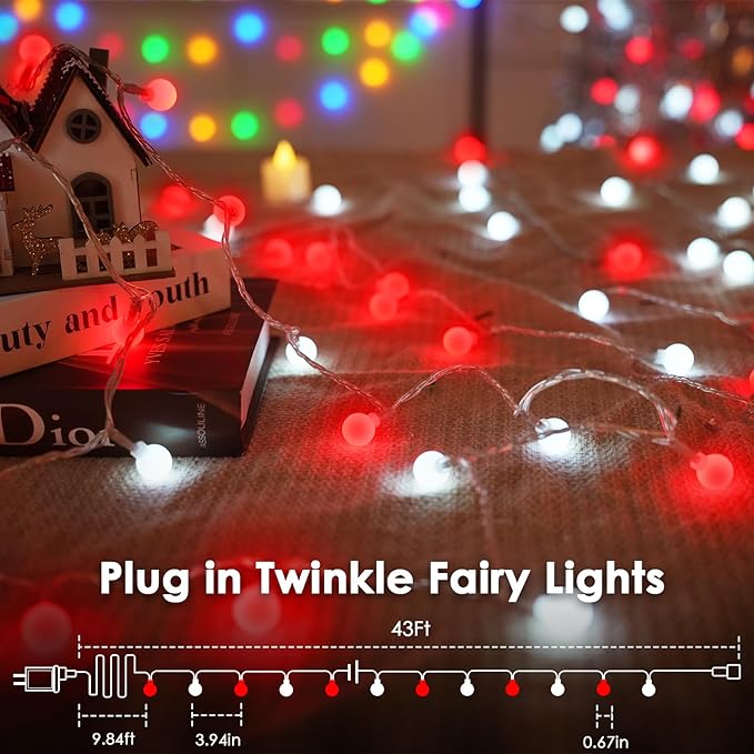 43FT 100LED Connectable Christmas String Lights Indoor Outdoor - Image 2