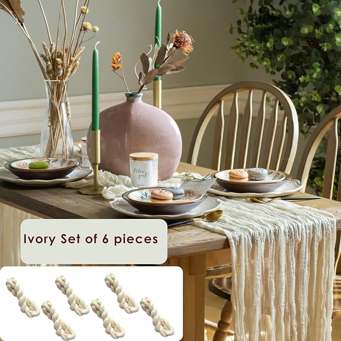 Ivory Cheesecloth Table Runner Set of 6 Runners 12 ft 142 in Long Each Cream - Image 4