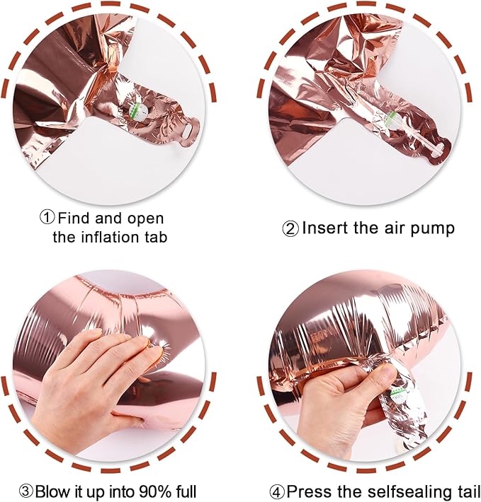 Rose Gold 40 Inch Big Number Balloon Birthday Decoration, Number 2 Helium - Image 2
