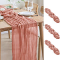 Asee'm 3pcs Cheesecloth Table Runner 120 Inches Dark Rose Boho Gauze Cheese by Aseem