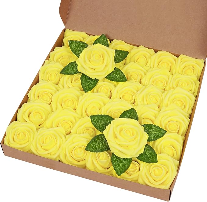 BLEUM CADE 36Pcs Artificial Flowers Fake Roses by BLEUMCADE