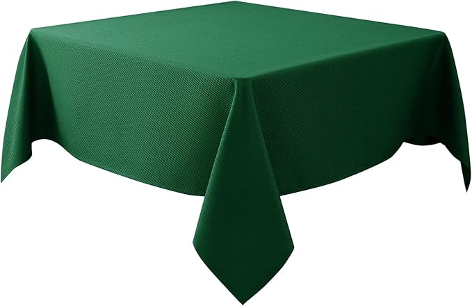 Biscaynebay Textured Fabric Christmas Square Table Cloth 70x70 Inch, Hunter by Biscaynebay