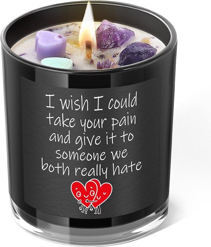 Get Well Candle with Healing Crystals by AOOVOO