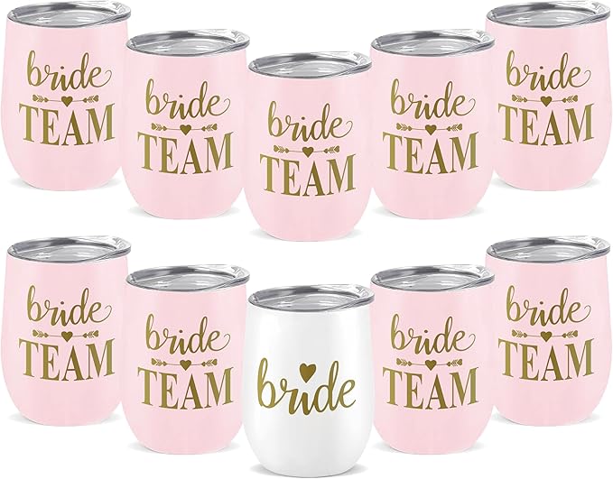 Bride Squad Bachelorette Party Cups 10 Pcs Team Bride Cups Bridesmaid Gifts by Unknown