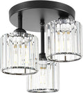 Crystal Semi Flush Mount Ceiling Light, 3-Light Modern Close to Ceiling Light by Unknown