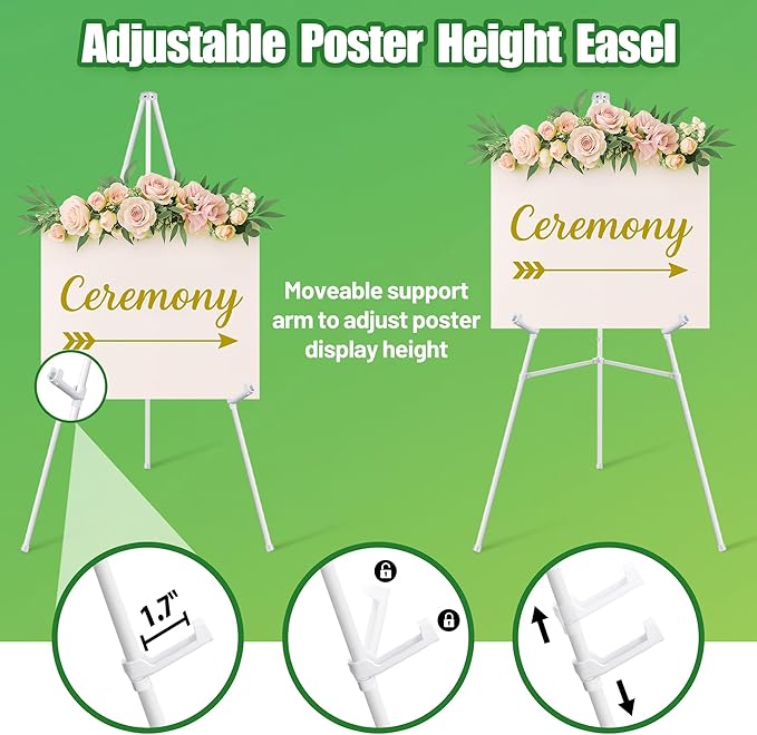 2 Pack White Easel Stand for Sign - Image 4