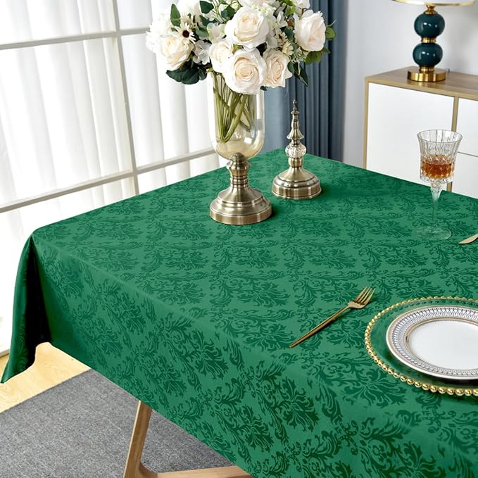 SASTYBALE Rectangle Jacquard Tablecloth, Damask Table Cloth SpillProof Wrinkle - Image 5