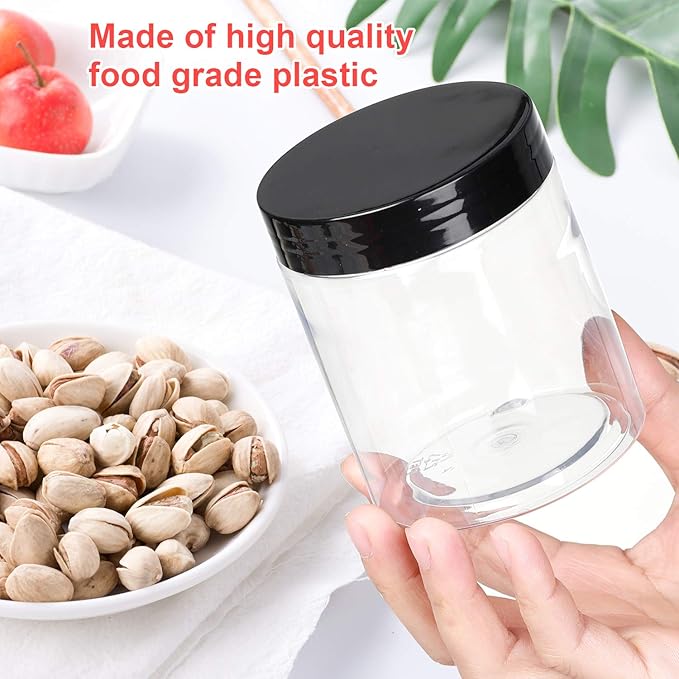 8 OZ Plastic Jars with Lids, 24 Pack Clear Plastic Slime Containers - Image 4