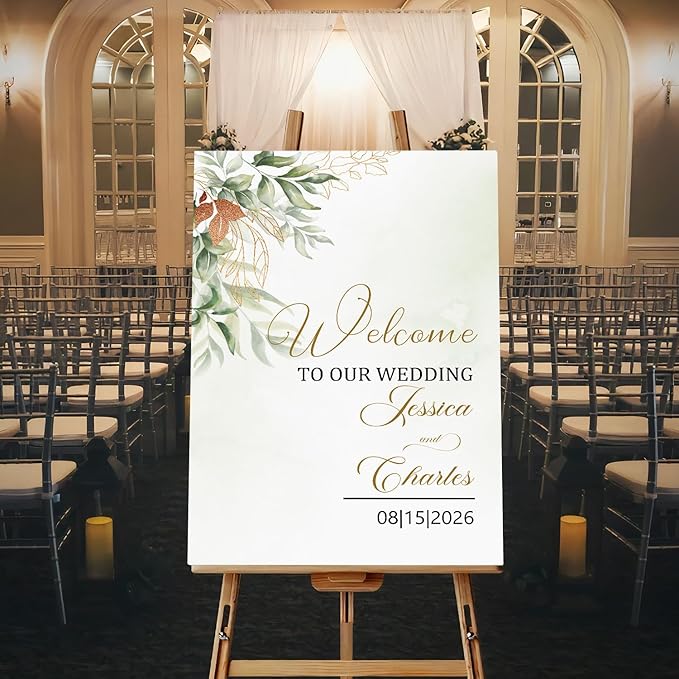 Eucalyptus Wedding Welcome Sign Template, Custom Wedding Board by Unknown