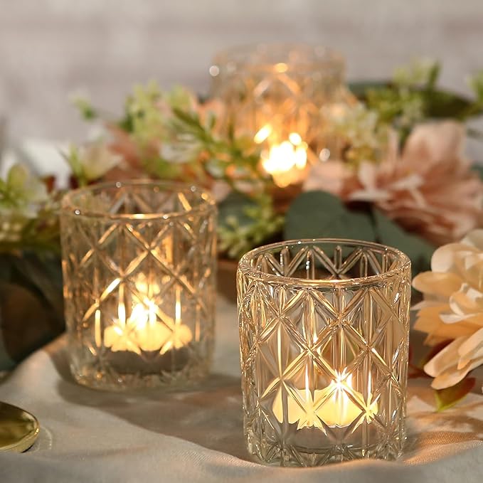 48 Pack Clear Votive Candle Holders, Vintage Glass Candle Holder - Image 8