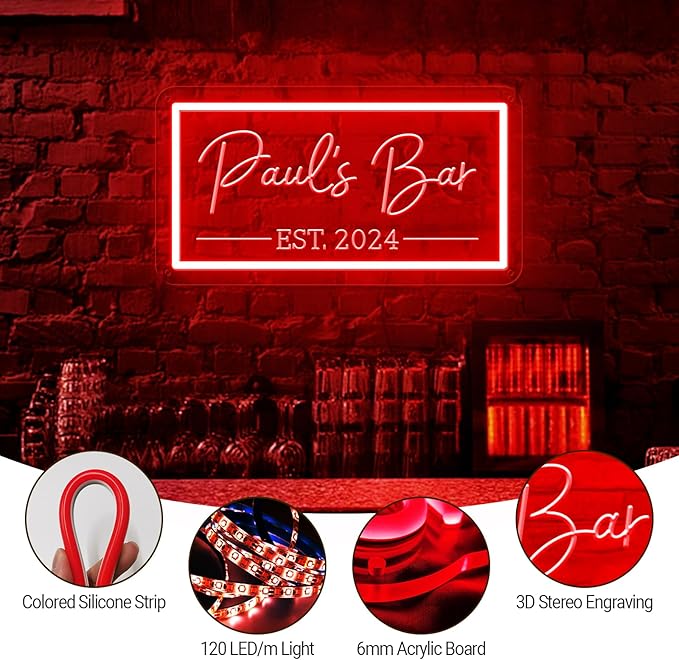 Custom Bar Neon Sign, Personalized LED Beer Signs - Image 6