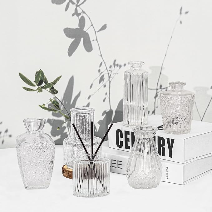 6Pcs Glass Bud Vase Set, Small Flower Vase - Image 2