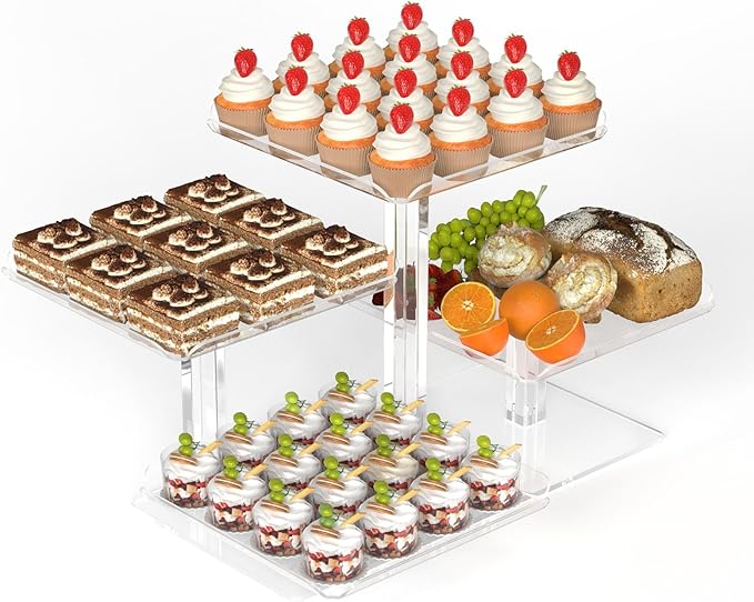 4 Tier Cupcake Stand, Acrylic Dessert Tree Tower Display Holder - Image 8