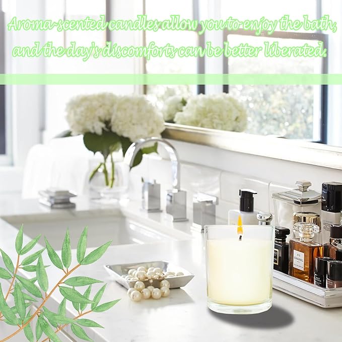 12 Pcs 6 Oz Mini Soy Candles, Eucalyptus Scented Bulk Candle Set, Aromatherapy - Image 4