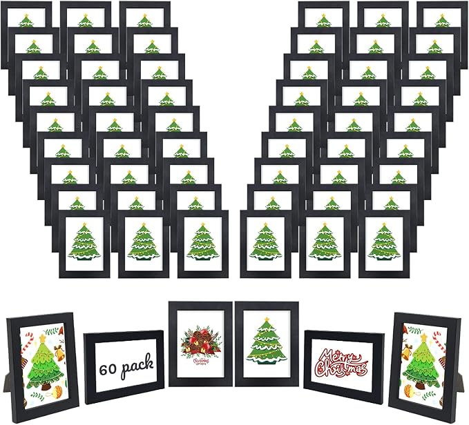 Set of 60 Picture Frame Bulk Photo Frames Wall Mounting Simple Photo Frames by YOUKEOLA